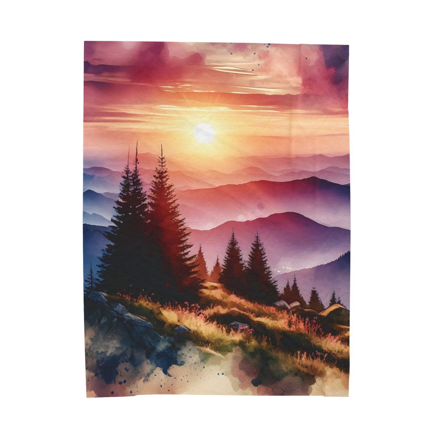 Sunset Velveteen Plush Blanket