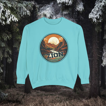 zion national park ,Unisex Garment-Dyed Sweatshirt