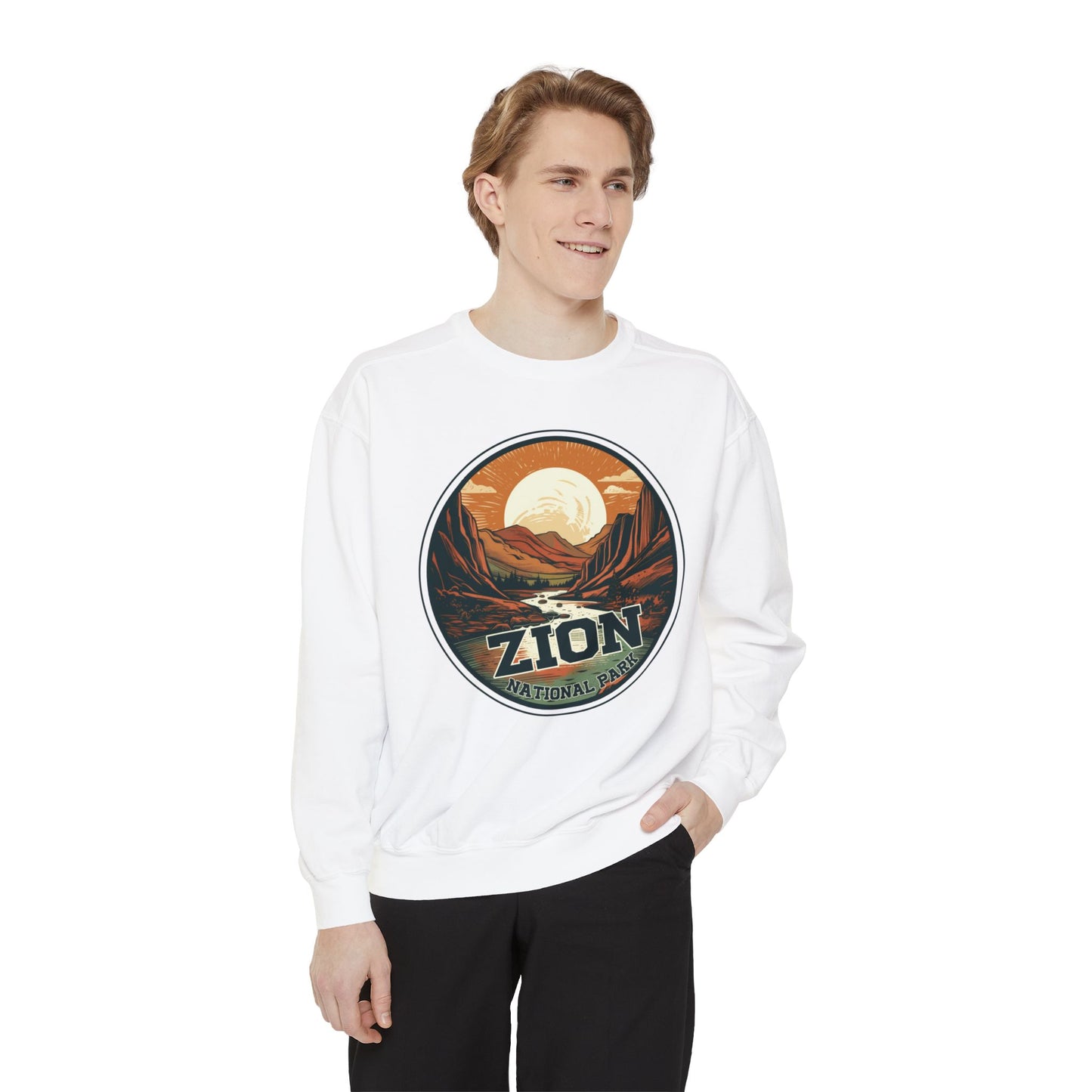 zion national park ,Unisex Garment-Dyed Sweatshirt