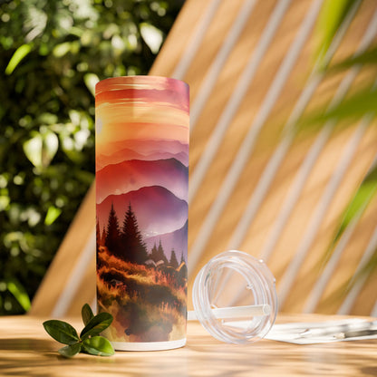 Sunset Tumbler with Straw, 20oz