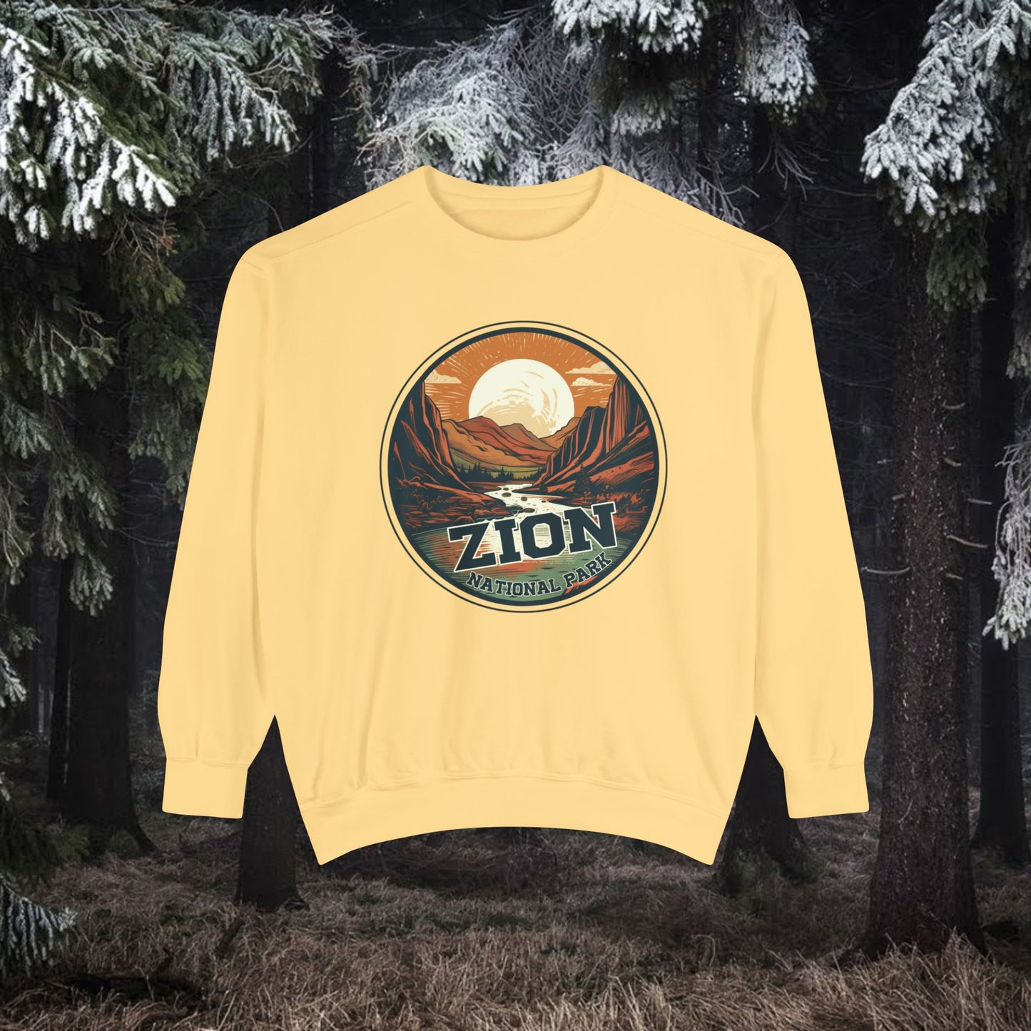 zion national park ,Unisex Garment-Dyed Sweatshirt