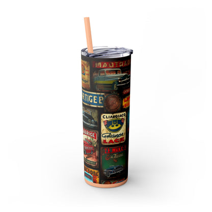 Copy of Retro car Skinny Tumbler with Straw, 20oz