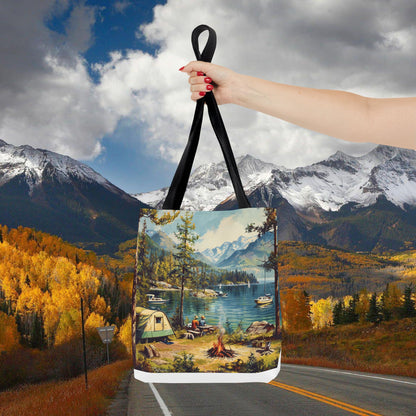 Retro camping USA Tote Bag (AOP)