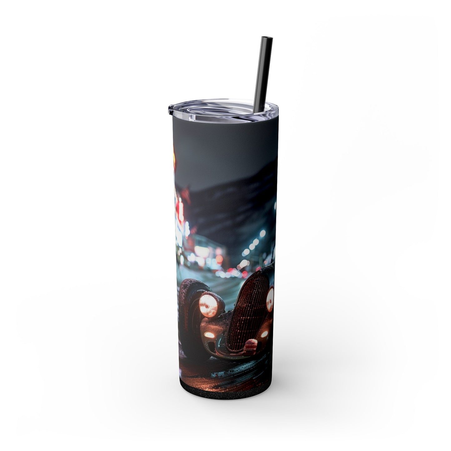 Retro hot rod car Skinny Tumbler with Straw, 20oz