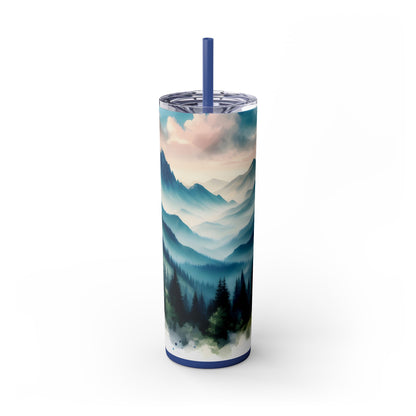 Mountain Skinny Tumbler with Straw, 20oz