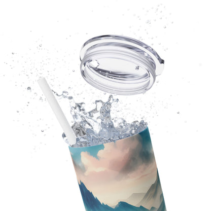 Mountain Skinny Tumbler with Straw, 20oz