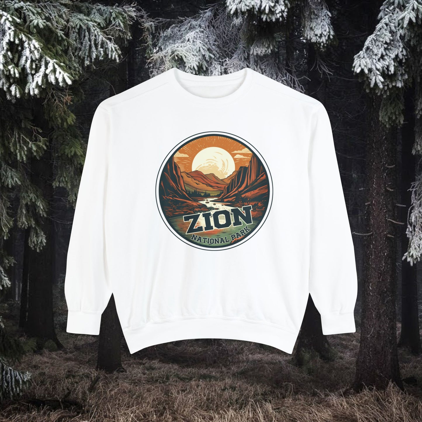 zion national park ,Unisex Garment-Dyed Sweatshirt