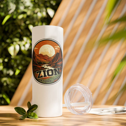 zion national park Tumbler with Straw, 20oz