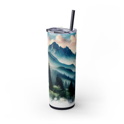 Mountain Skinny Tumbler with Straw, 20oz